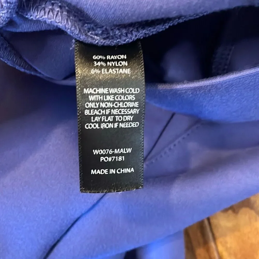 Betabrand stretch 2 pocket  dress yoga pants in blue Iris size large